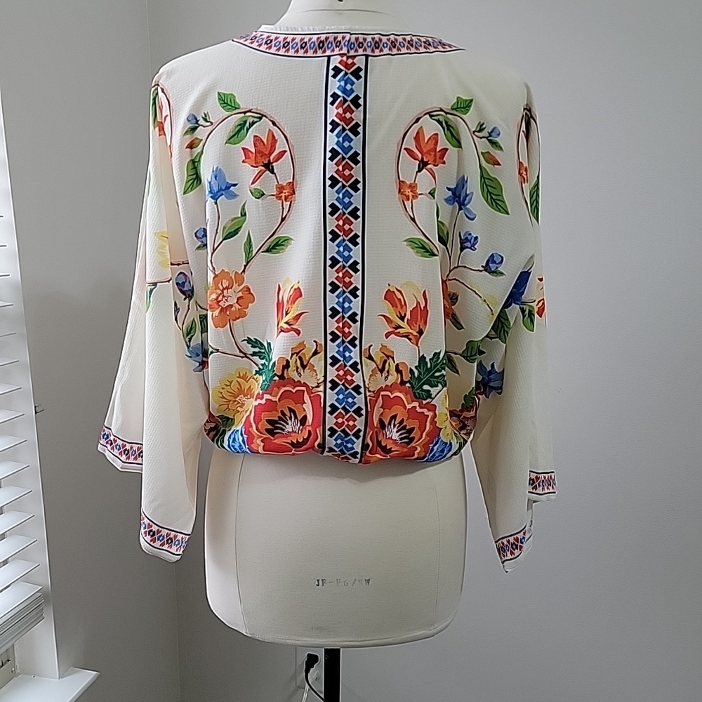 Flying Tomato Floral Embroidered Blouse - White and Multicolor - Picture 4 of 8